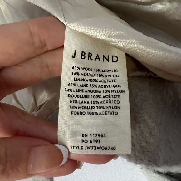 J Brand Elyn Moto Asymmetrical Wool Mohair Angora Jacket Small - Picture 13 of 14